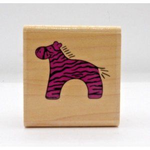 Stamp "Happy Zebra"  #D1099 Stampendous ©2000 1¾" x 1½"